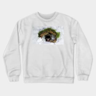 Christmouse  christmas mouse in a  snow house Crewneck Sweatshirt